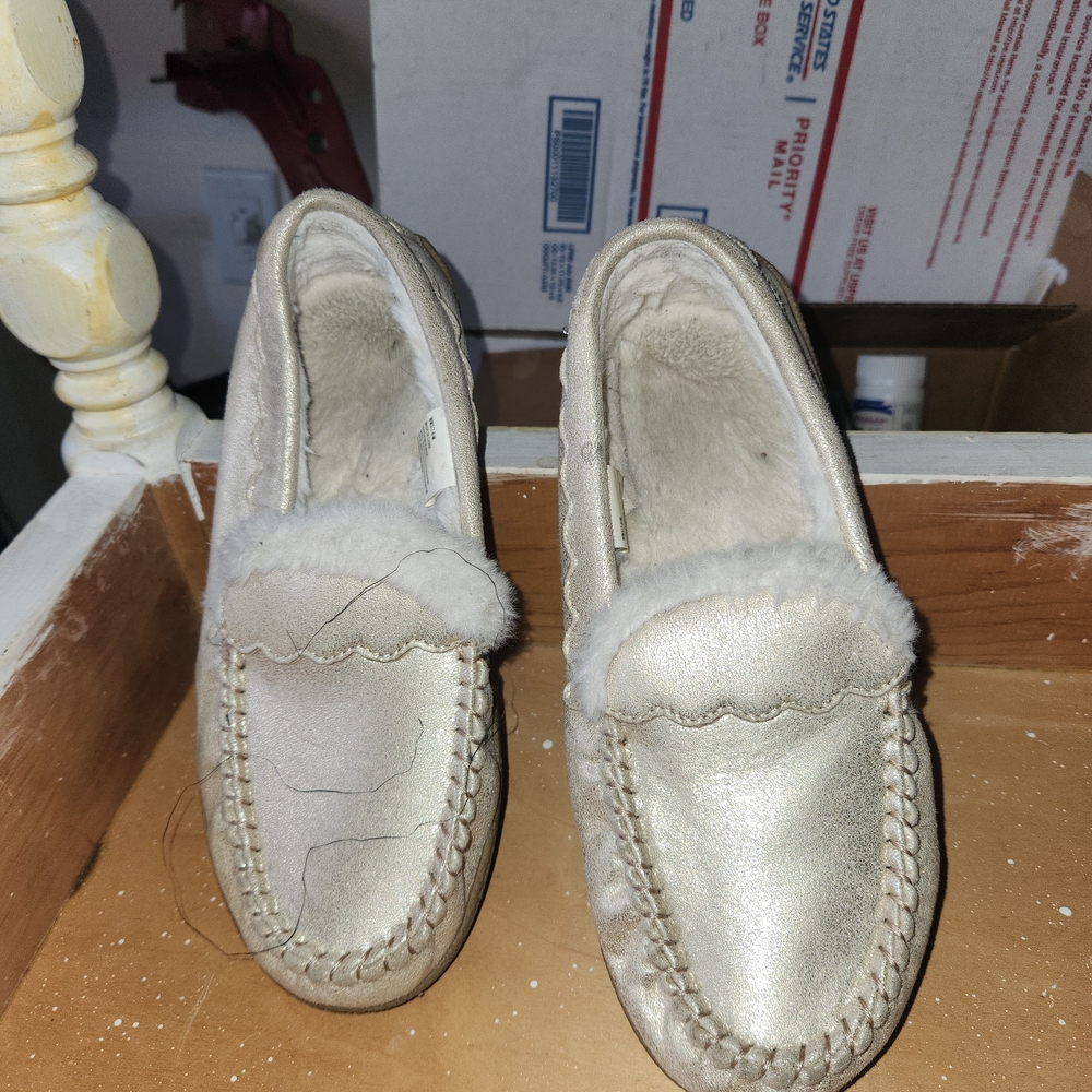 Elegant Women's Silver Moccasins